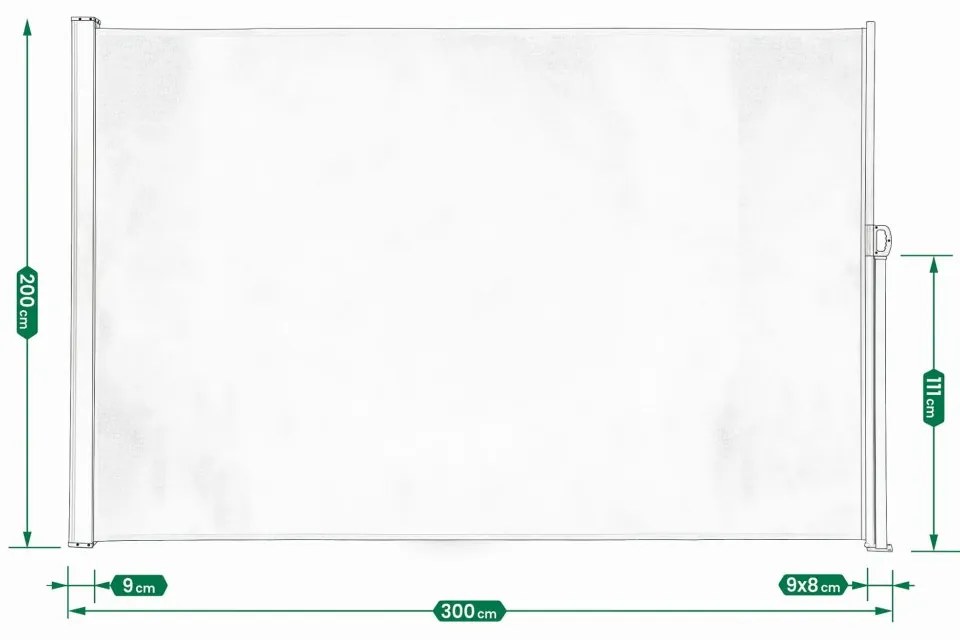 Markiză laterală pentru terasă 200×300 cm - antracit