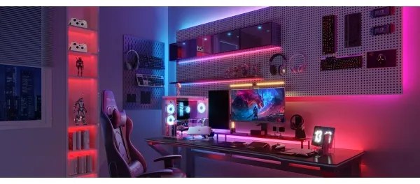 Bandă LED RGBWWIC dimabilă de extensie Govee Strip Light 2 Pro 1m Wi-Fi Matter