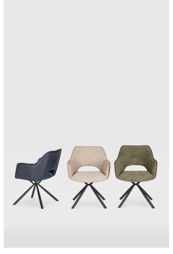 Set de scaune de sufragerie verde cu cotiere 2 buc. tapițat Mariel – Marckeric