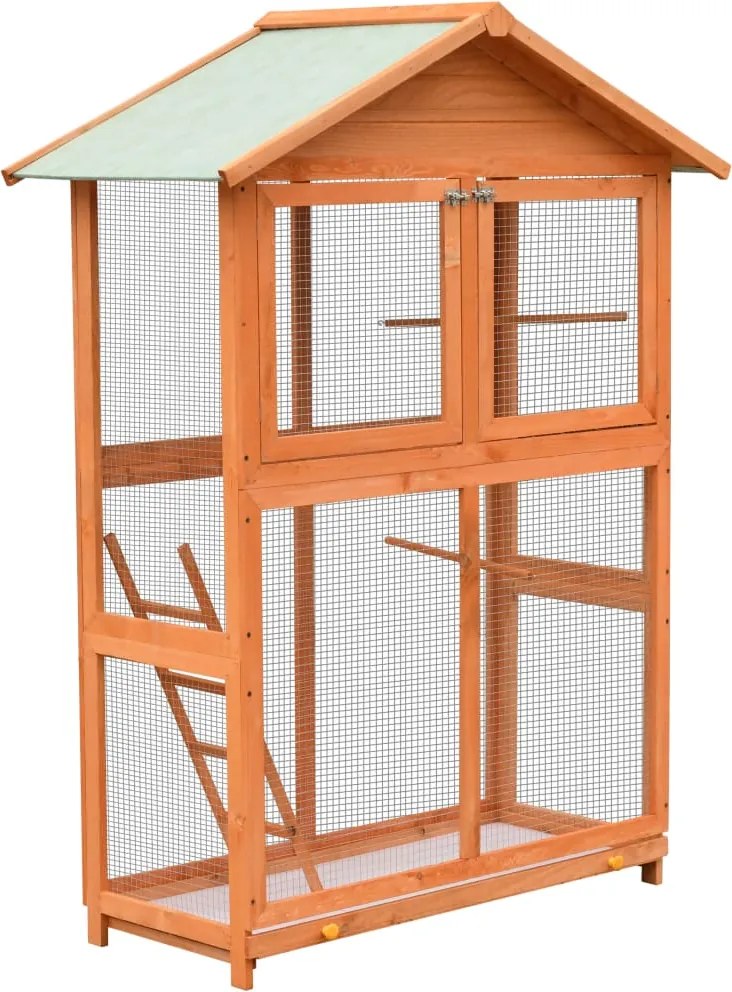 vidaXL Colivie de păsări, 125,5x59,5x164 cm, lemn masiv de pin și brad