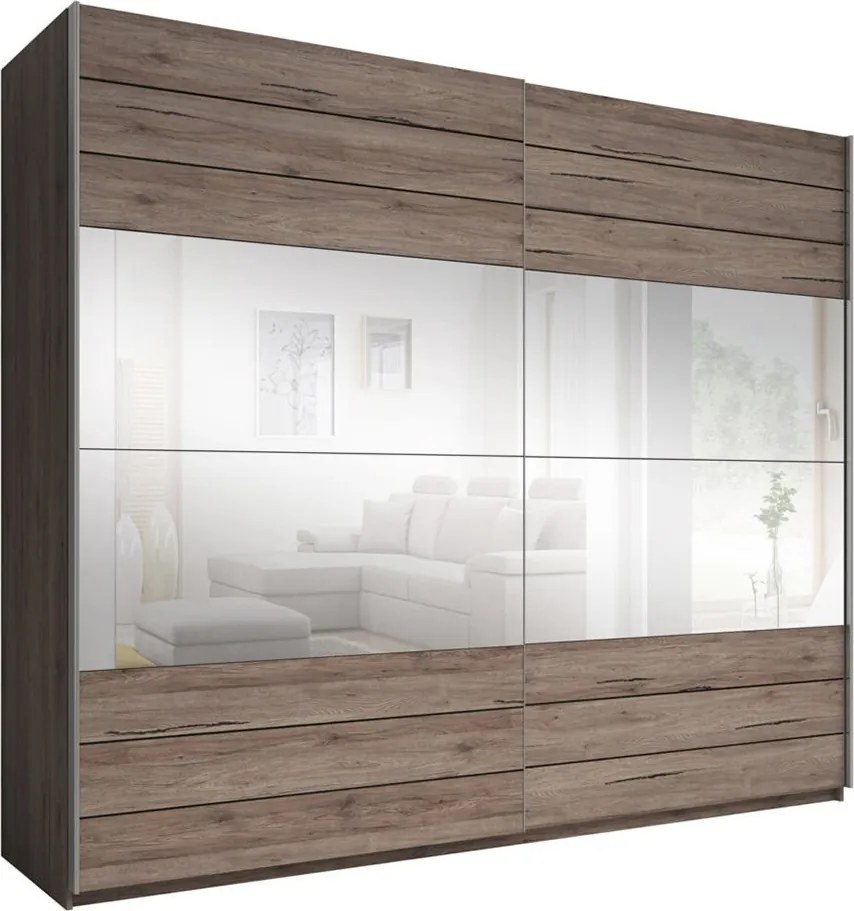 Dulap lemn masiv Lunaris –, 270 × 210 × 61 cm - Stejar deschis
