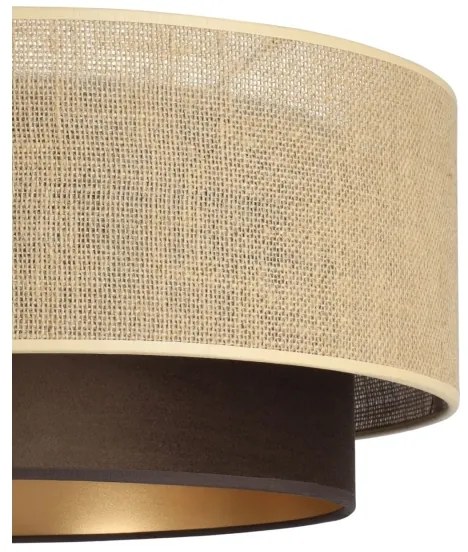 Lustră suspendată pe cablu SARTA 1xE27/60W/230V Ø 45 cm maro/iută