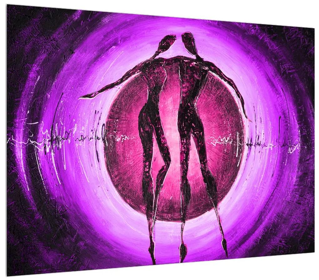 Tablou modern violet cu două persoane (70x50 cm), în 40 de alte dimensiuni noi