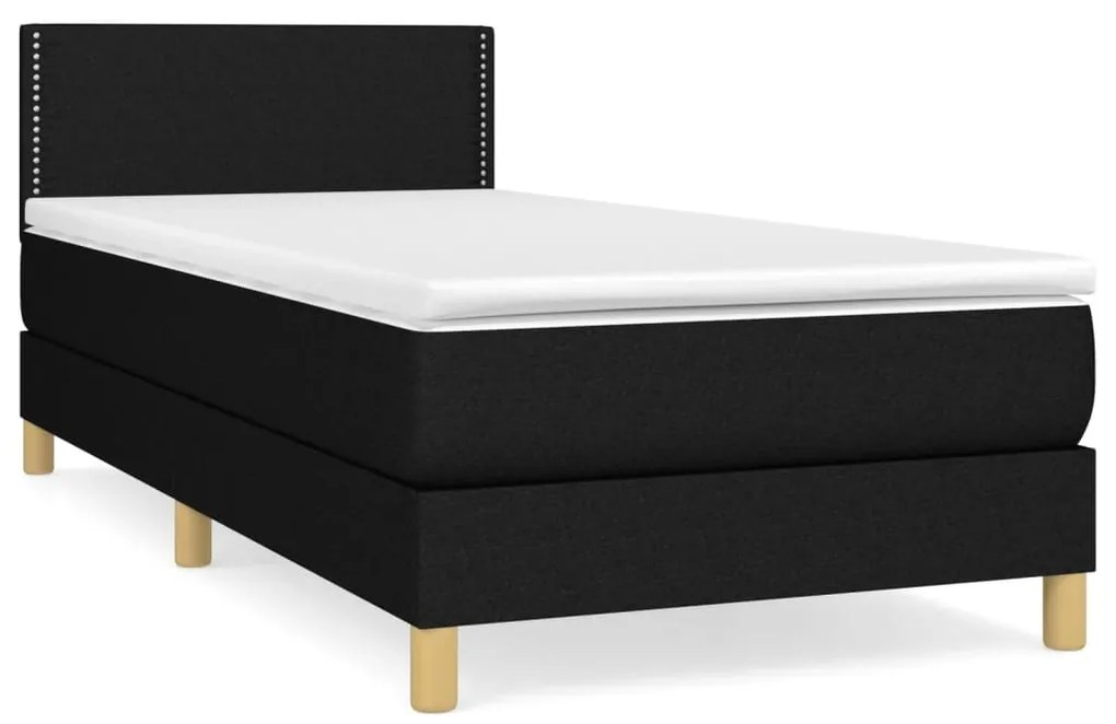 3140491 vidaXL Pat box spring cu saltea, negru, 80x200 cm, textil