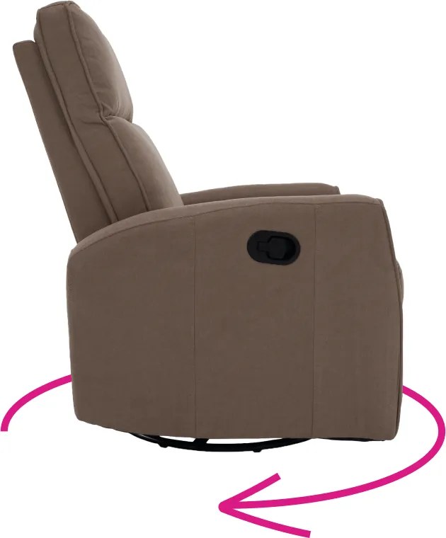 Fotoliu rotativ de relaxare, gri-maroniu taupe, MEKENZI