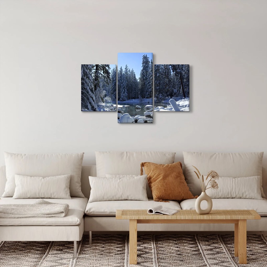 Tablou pădurii înzăpezite (90x60 cm)