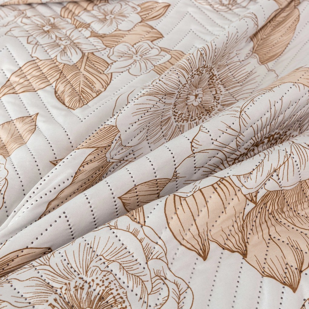 Cuvertura de pat PETALIS crem / maro Dimensiune: 220 x 240 cm