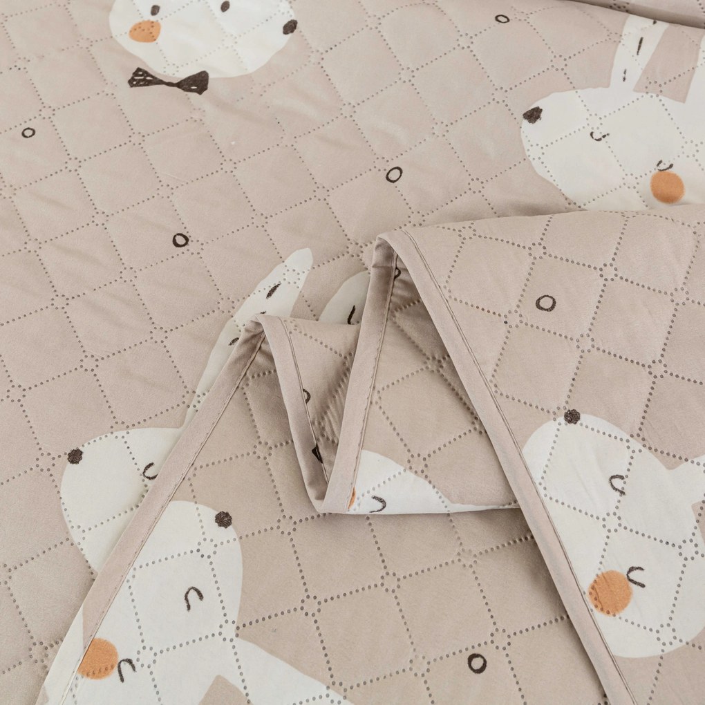 Cuvertura de pat cu model WHITE RABBIT, bej Dimensiune: 170 x 210 cm