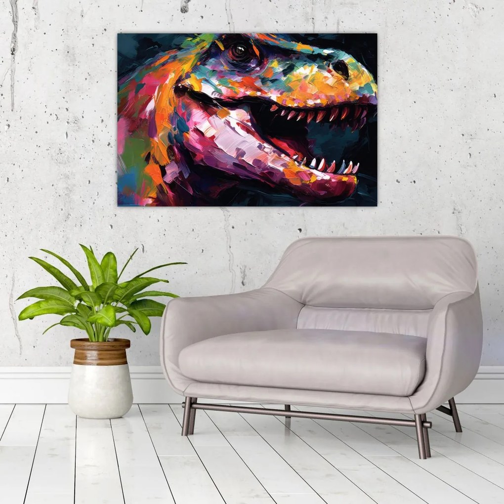 Tablou - Dinozaur, pictură (90x60 cm)