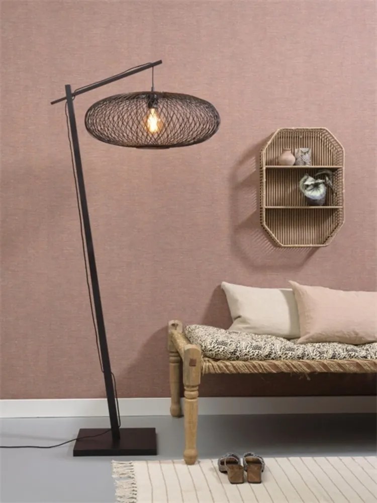 Lampadar eco din bambus Cango negru, 60x25cm