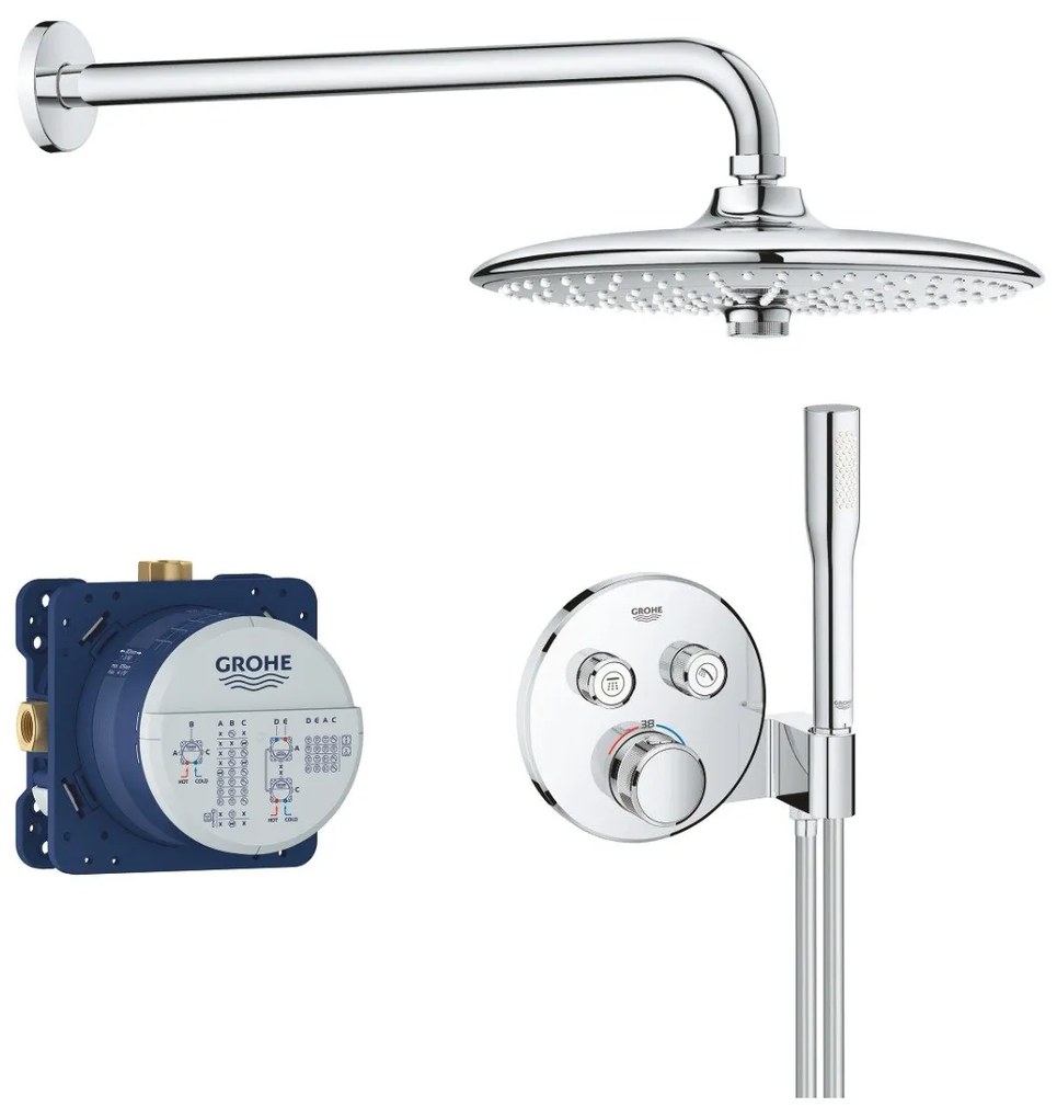 Sistem de dus Grohe Grohtherm SmartControl Euphoria 260, incastrat, termostat, crom - 34744000