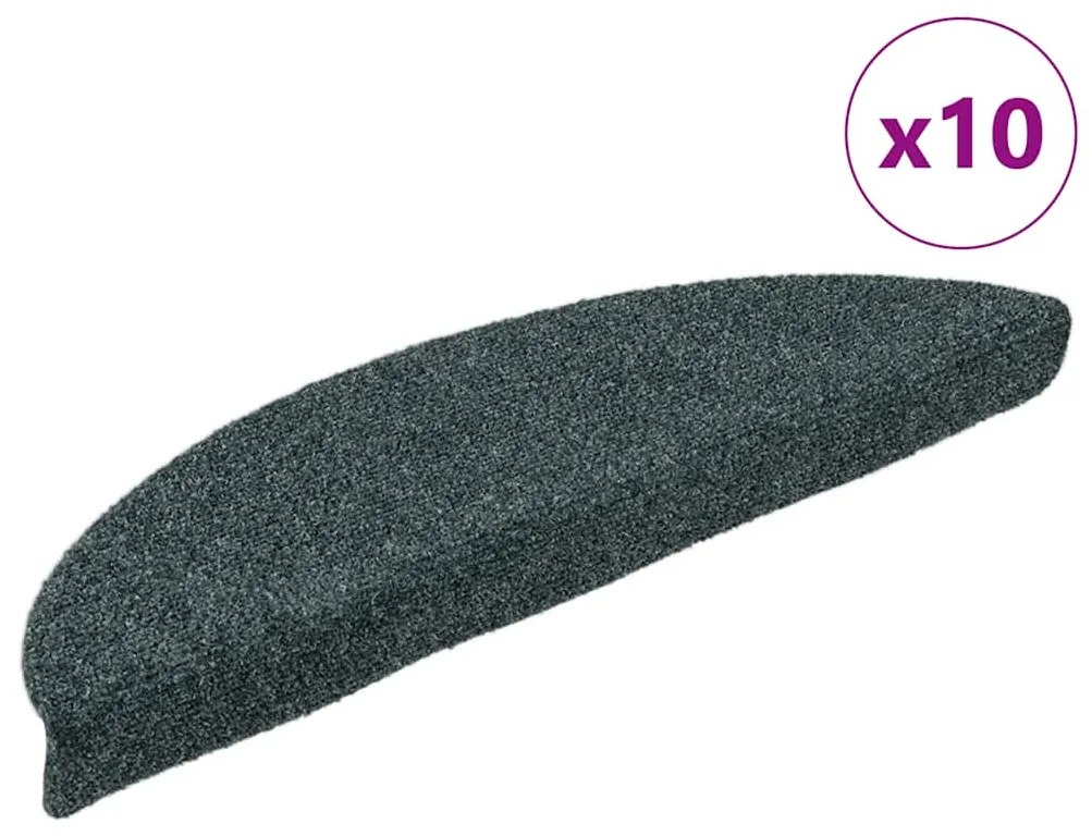 vidaXL Covorașe autoadezive pentru scări, 10 buc., 56x17x3 cm, semirotunde, verzi