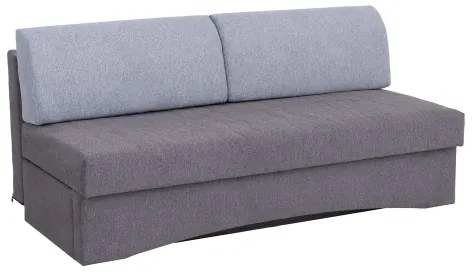 Canapea extensibilă tapițată PAUL, 3 locuri, pentru dormit zilnic, fără cotiere, gri