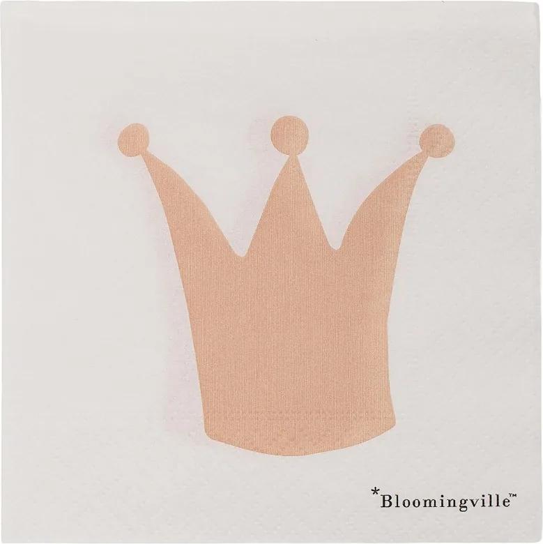 Set 20 servetele albe 25x25 cm Crown Bloomingville