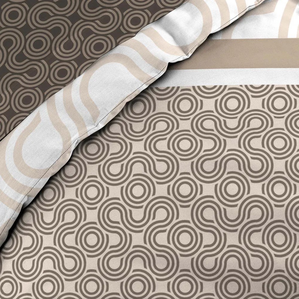 Lenjerie de pat maro din bumbac pentru pat dublu, extinsă cu cearceaf inclus, cu 6 piese 240x220 cm Pacha – douceur d'intérieur