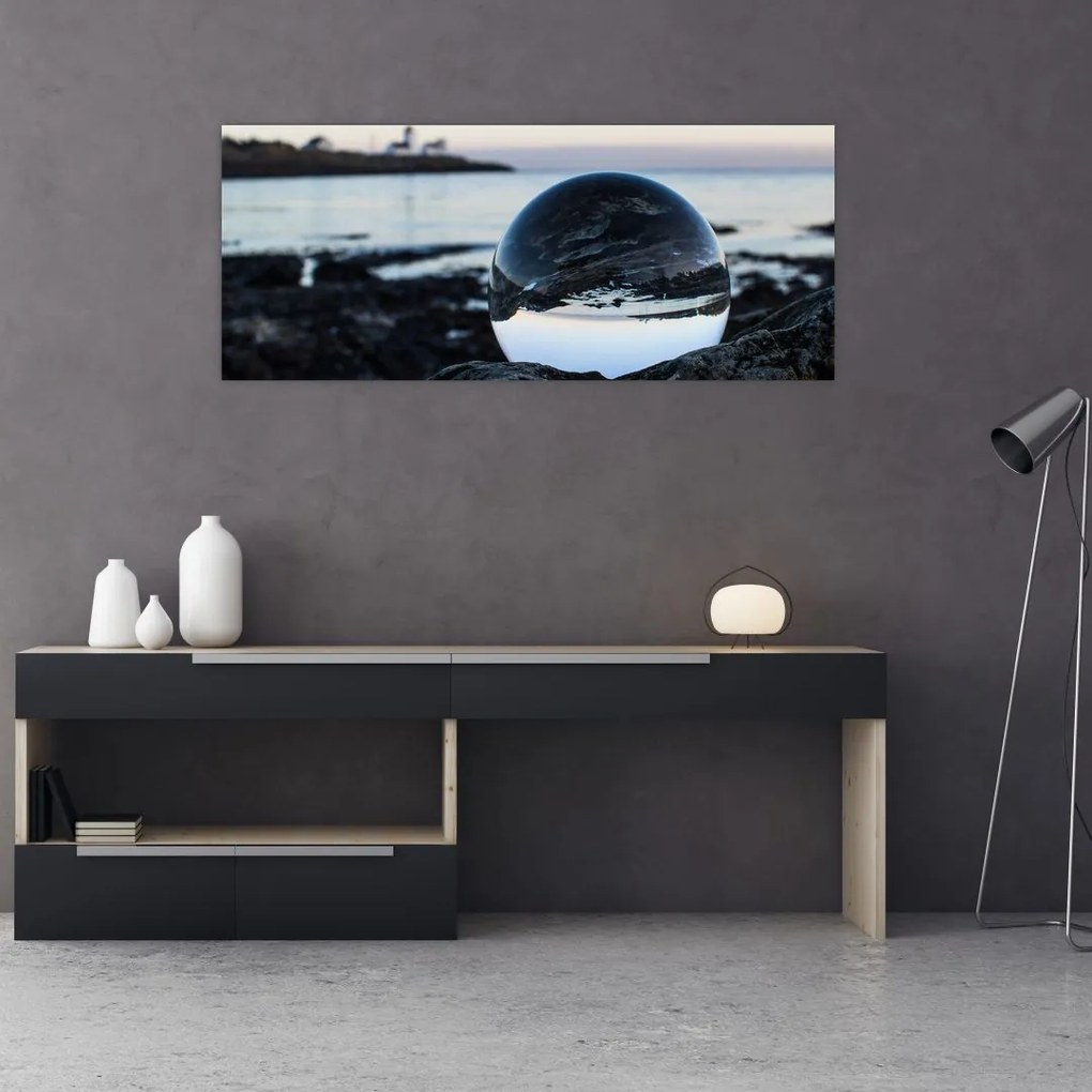 Tablou - Bile de sticlă pe piatră (120x50 cm)