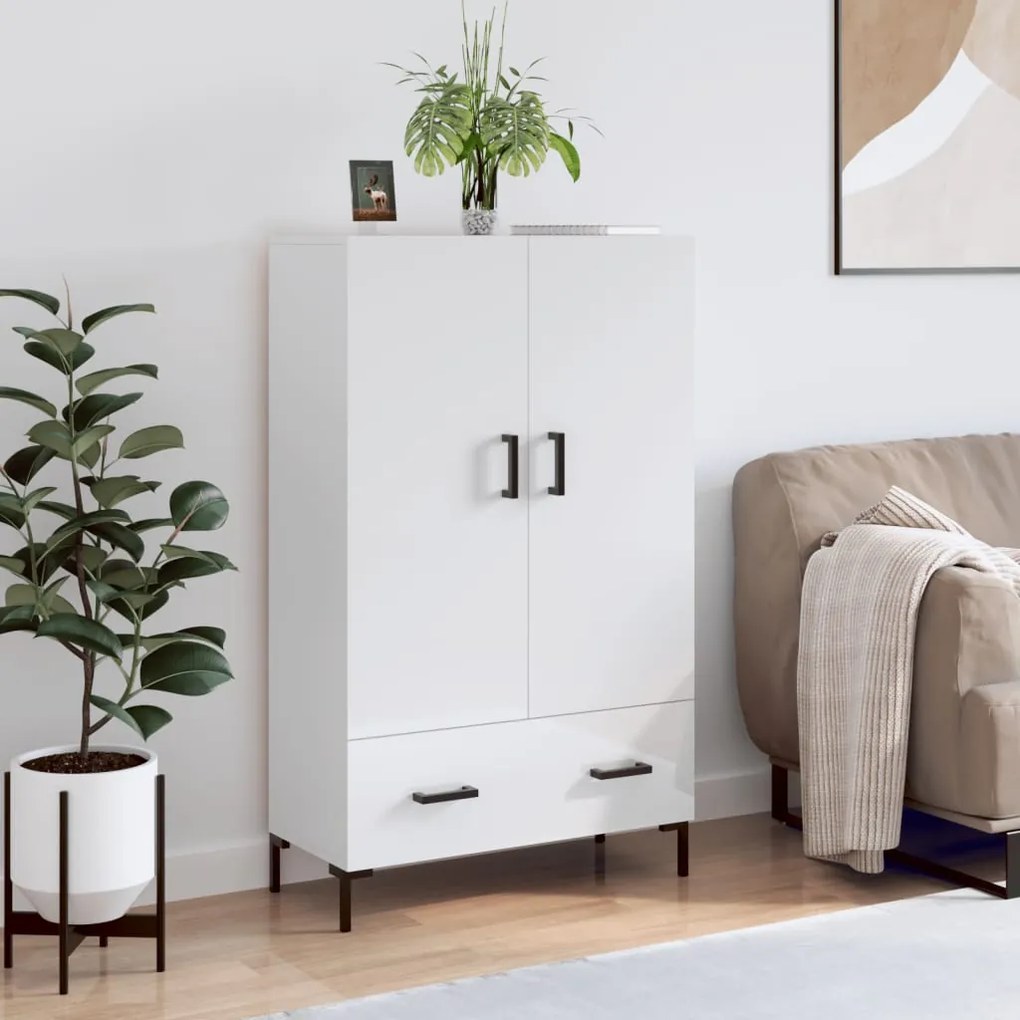 vidaXL Dulap înalt, alb extralucios, 69,5x31x115 cm, lemn prelucrat