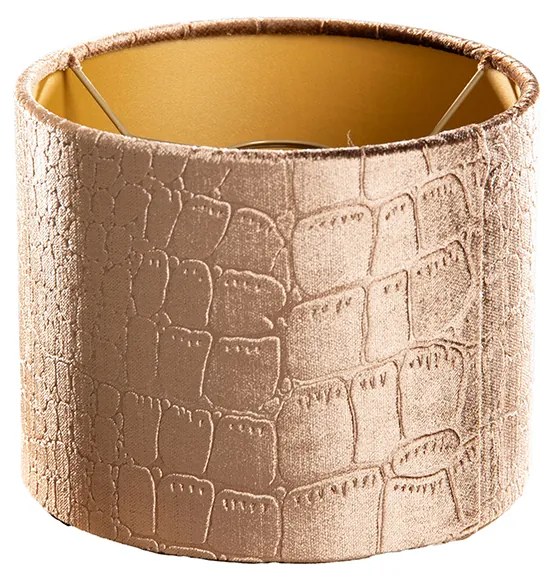 Abajur din catifea cu design de crocodil și interior auriu 18/18/14