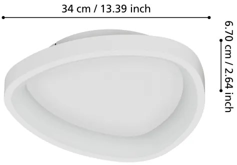 Plafonieră LED dimabilă Eglo 901583 LORETELLO LED/12W/230V alb + telecomandă