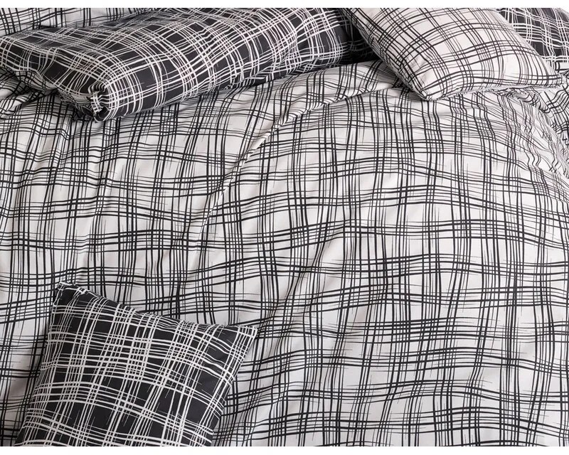BedTex Lenjerie de pat din bumbac Straw negru, 220x 200 cm, 2 bucăți 70 x 90 cm