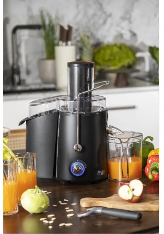 Storcator Adler AD 4127, 2 viteze, 1000W, 18000 r/min, 1 litru, Negru