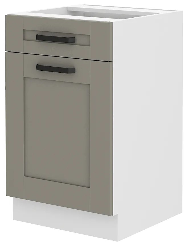 Dulap inferior de bucătărie Lucid 50 D 1F 1S (claygrey + alb). 1045440