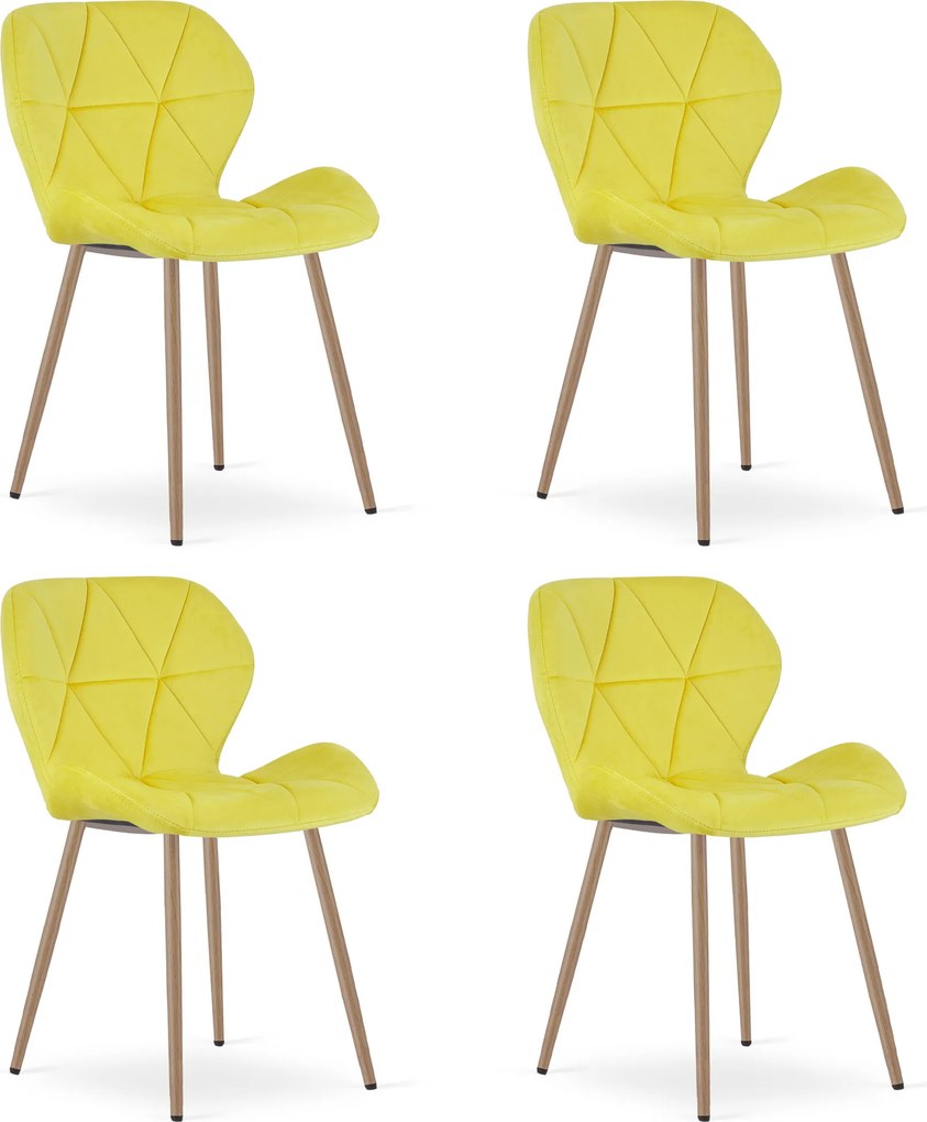Scaun de bucatarie MANGO VELVET, galben