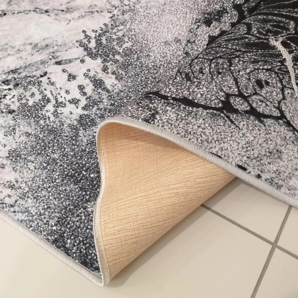 Covor gri antiderapant cu model abstract Lăţime: 160 cm | Lungime: 220 cm