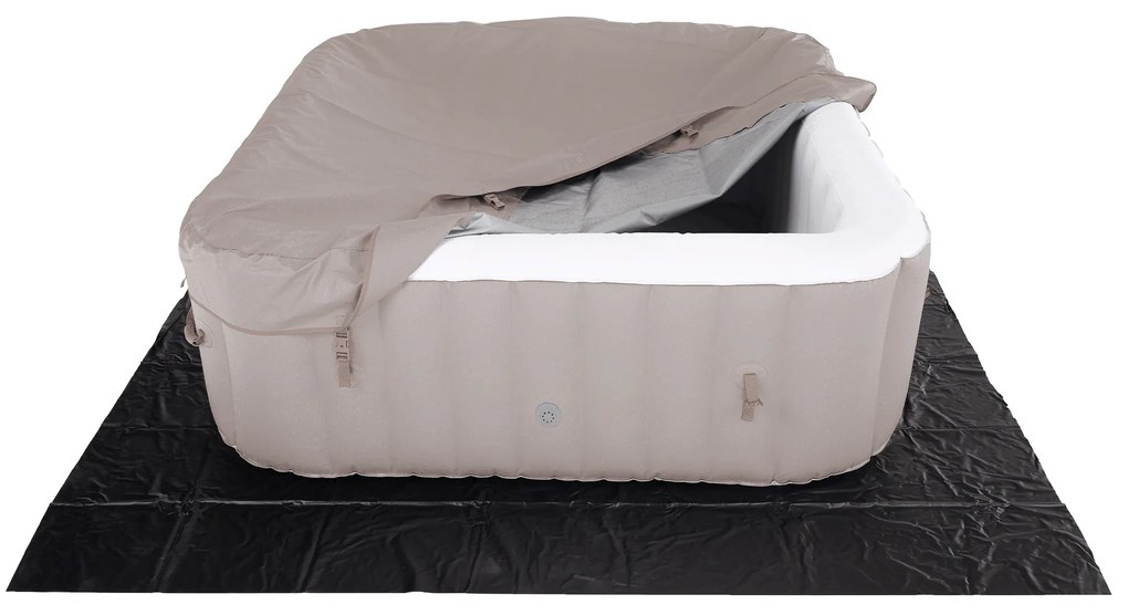 Cada cu hidromasaj gonflabil, gri maroniu Taupe/alb, 4-6 pers., 910 l, KAMINO NEW TYP 4