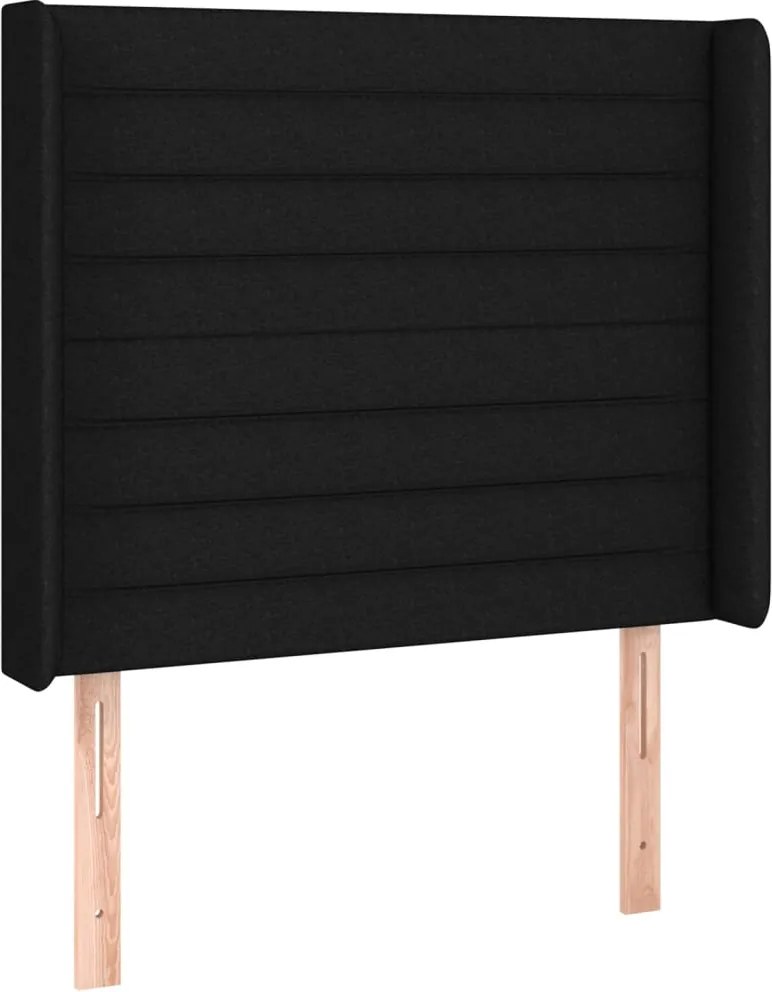 vidaXL Tăblie de pat cu aripioare, negru, 83x16x118/128 cm, textil