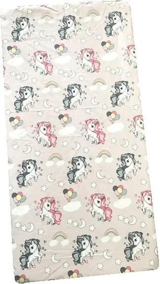 Cearsaf cu elastic pe colt 120x60 cm Unicorni