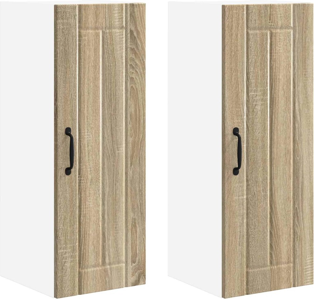 vidaXL Dulap de bucătărie 2 pcs Stejar Sonoma 30 x 31 x 80 cm