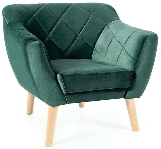Fotoliu Karo 1 velvet verde/fag Blu78