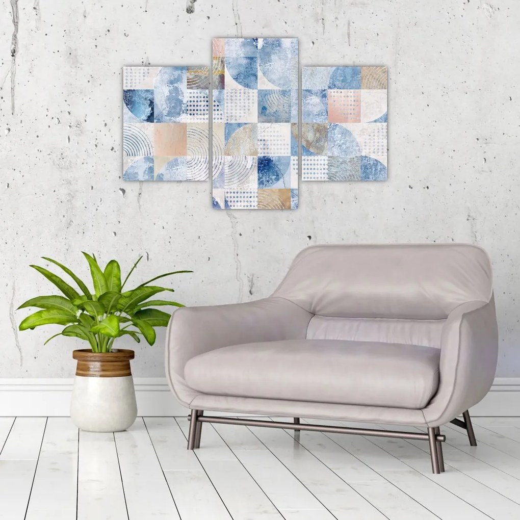 Tablou - figuri geometrice pe perete (90x60 cm)