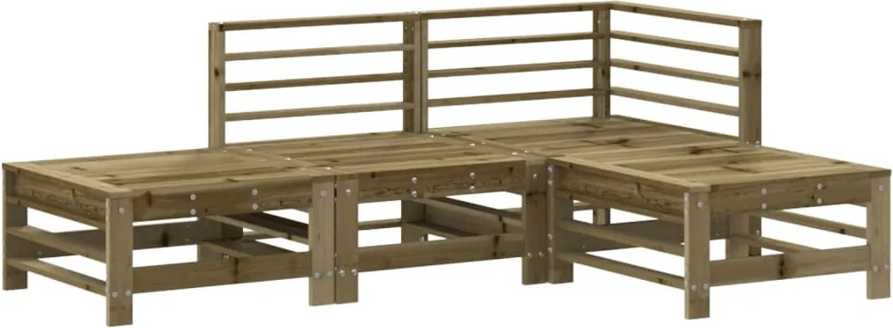 vidaXL Set mobilier relaxare de grădină, 4 piese, lemn de pin tratat