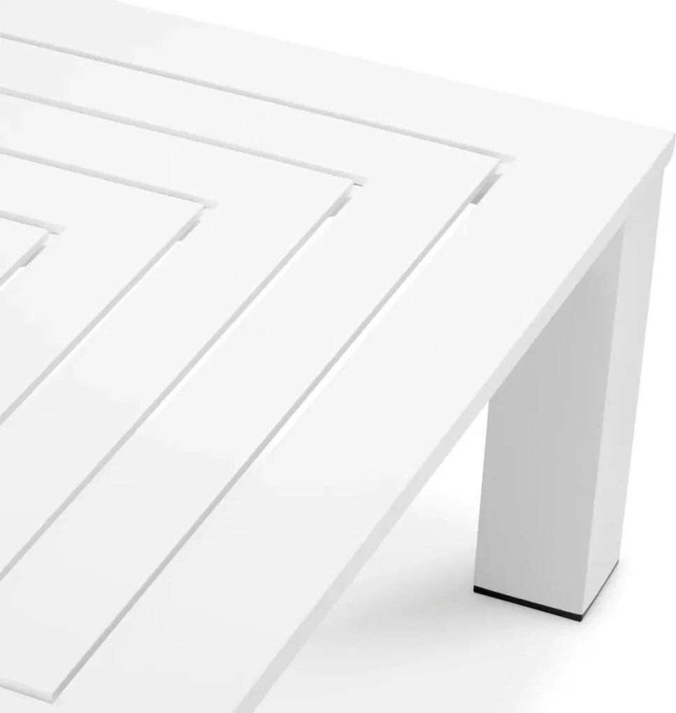 Masuta pentru interior/ exterior design LUX din aluminiu Vistamar alb, 101x101cm