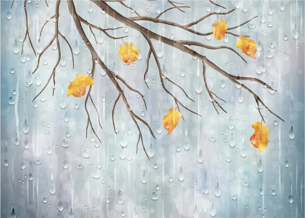 Tablou pe sticlă - Toamna ploioasă (70x50 cm)