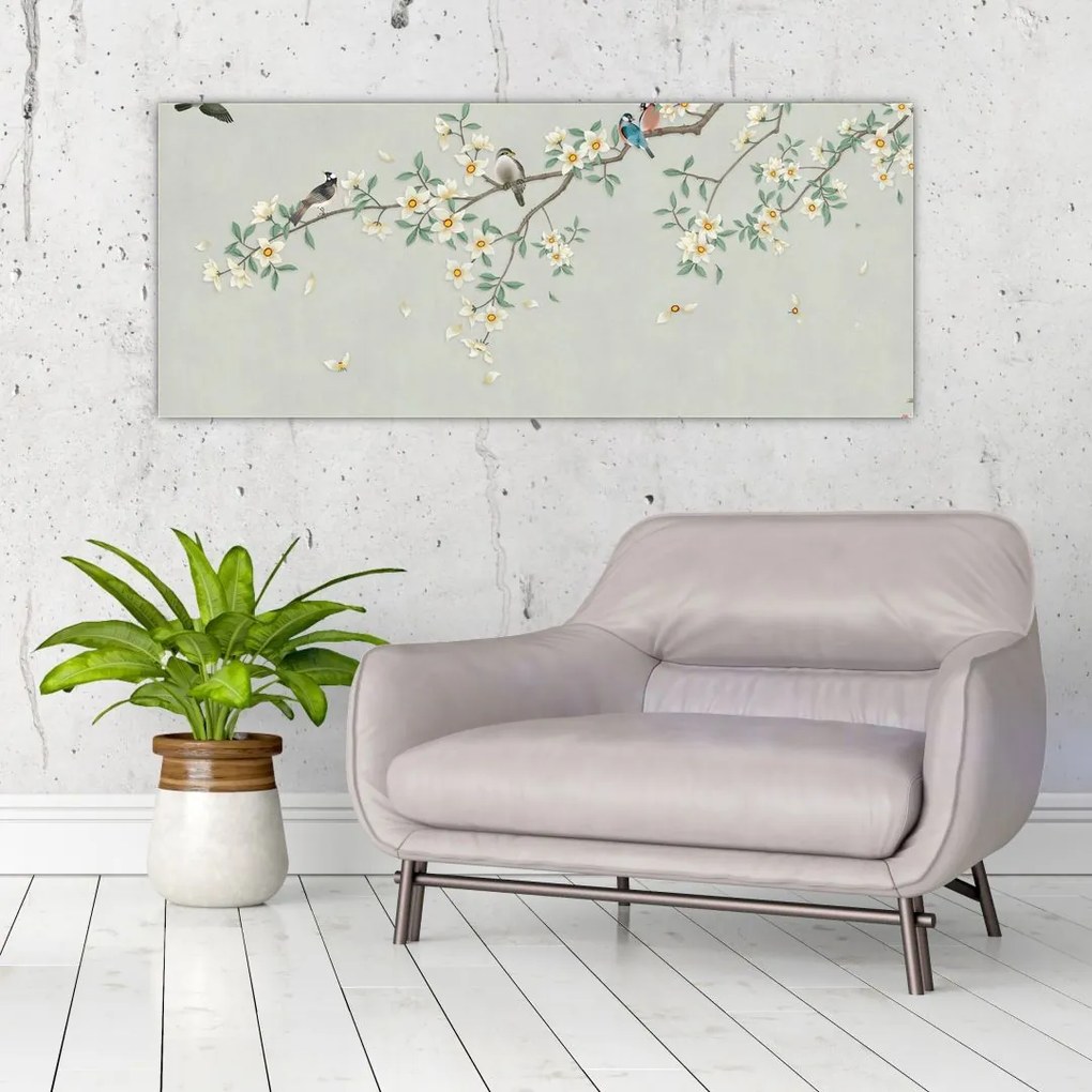 Tablou - Adunarea păsărilor (120x50 cm)