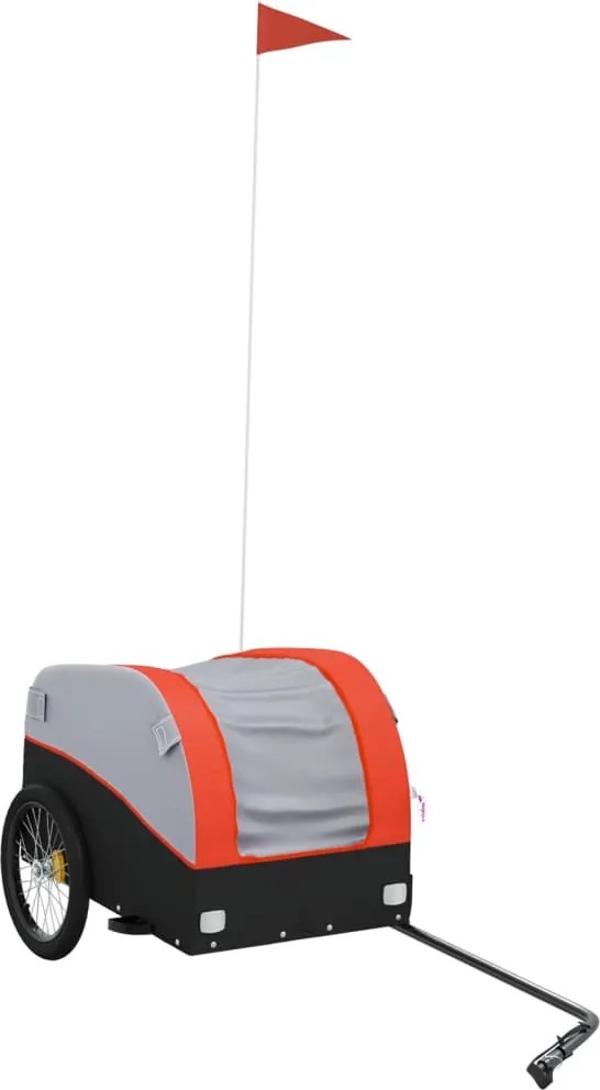 vidaXL Remorcă pentru biciclete negru/portocaliu, 30 kg, fier