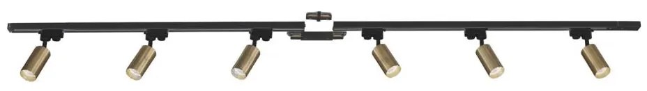 Spot în sistem de șină Zuma Line 3022 TUBE 6xGU10/35W/230V negru/auriu