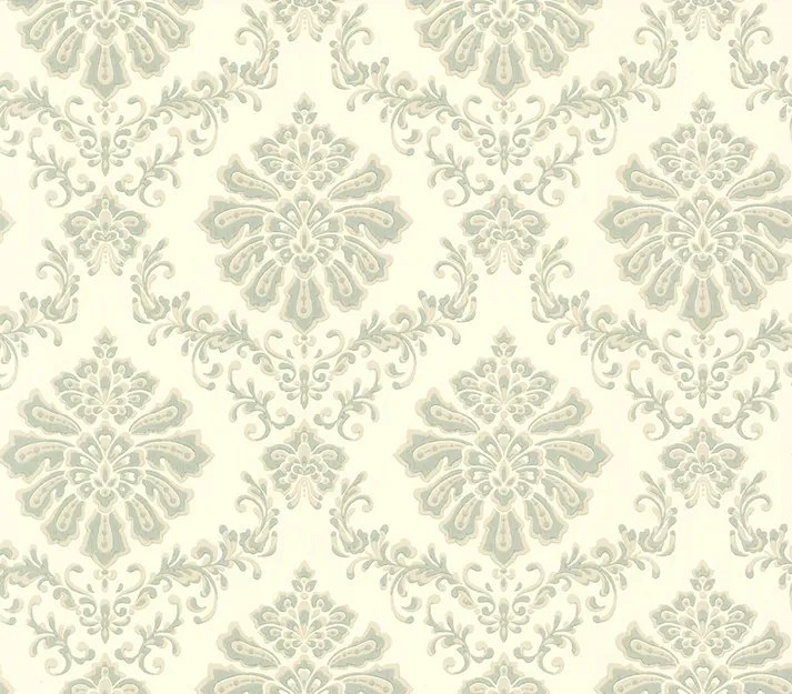 Tapet Broughton, Seafoam Green Luxury Damask, 1838 Wallcoverings, 5.3mp / rola