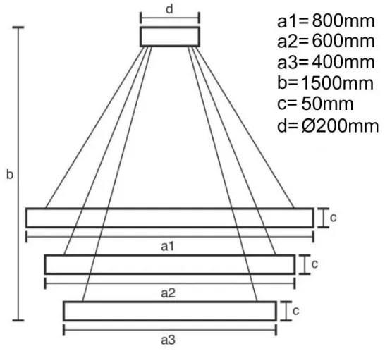 Lustră LED dimabilă pe cablu LED/235W/230V 3000-6500K + telecomandă