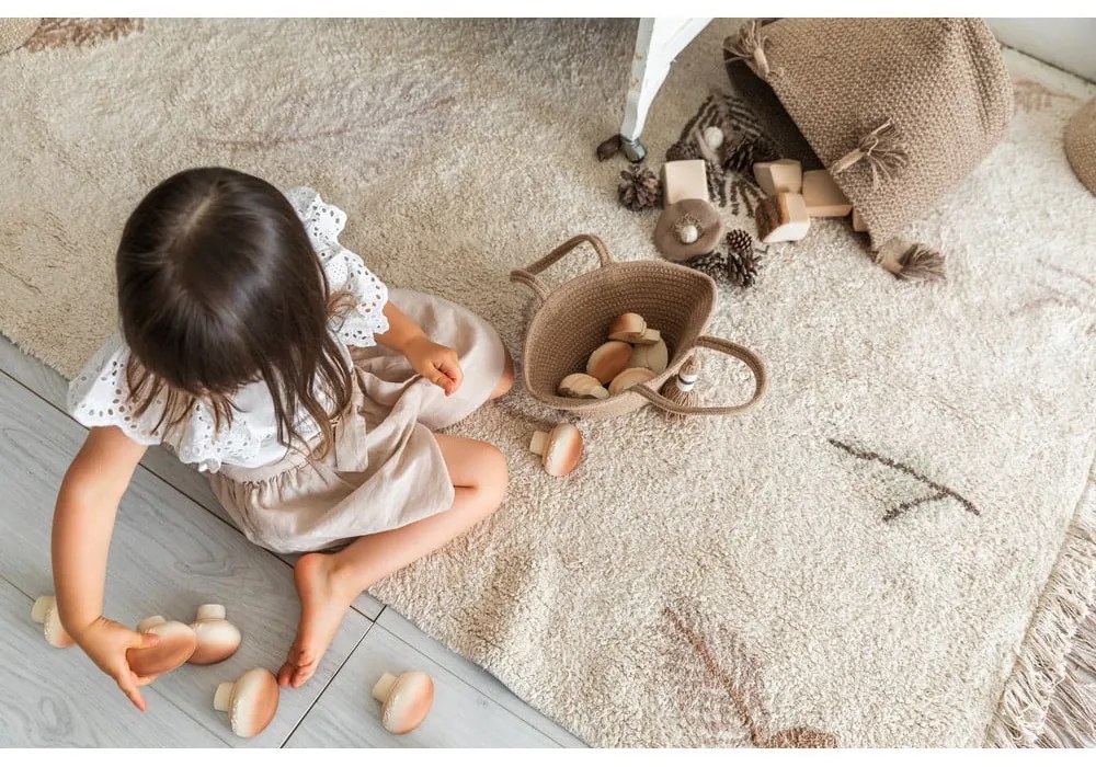 Covor pentru copii crem lavabil/țesut manual din bumbac 170x240 cm Pine Forest – Lorena Canals