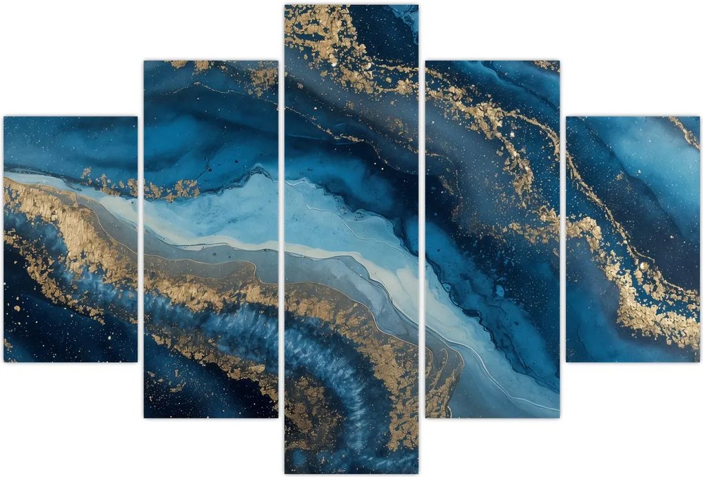 Tablou - Abstracție marmură albastră (150x105 cm)