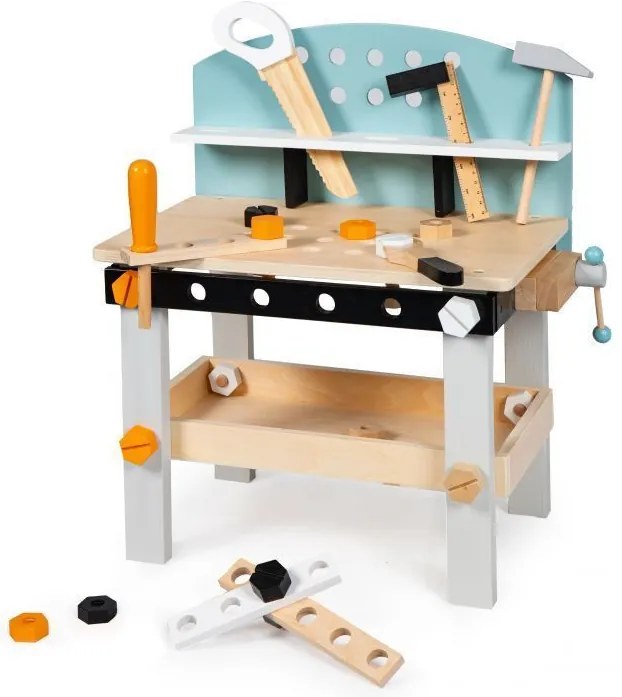 Masă de asamblare pentru copii din lemn, banc de lucru 38 buc