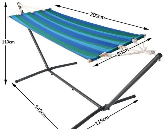 Deuba Hamac cu cadru metalic 200 x 80 cm - albastru