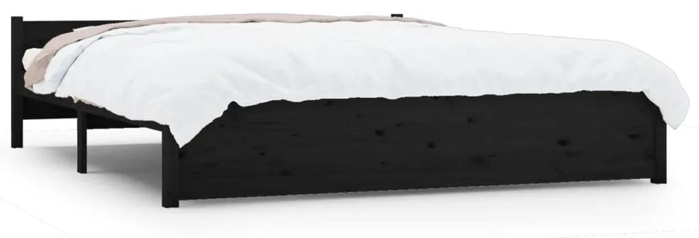 815058 vidaXL Cadru de pat, negru, 160x200 cm, lemn masiv