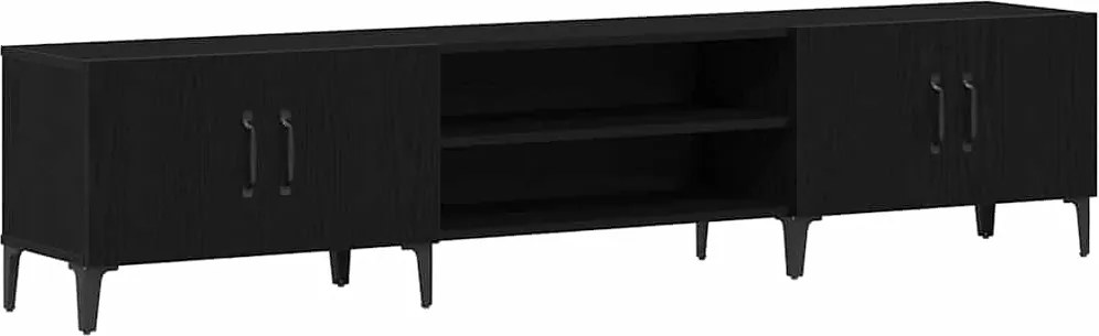 vidaXL Cabinet TV Stejar Negru 180 x 31,5 x 40 cm Lemn compozit