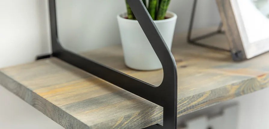Suport polita model INGRID, 260x230 mm, finisaj negru mat