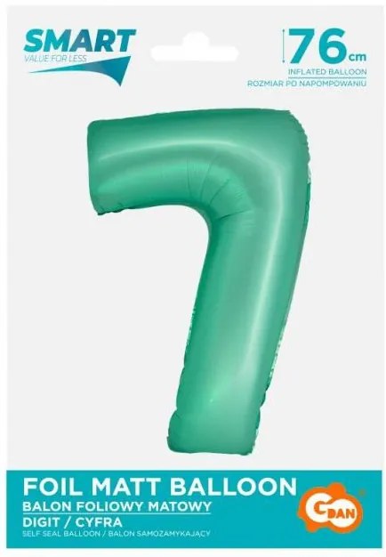 Numere Mint Mat Balon folie menta numărul 7, 76 cm